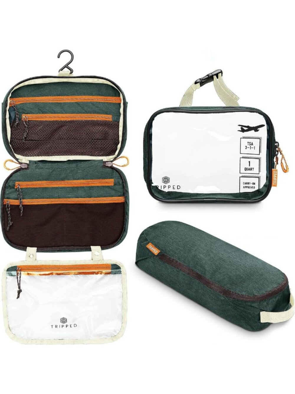 3-Piece Travel Toiletry Bag Set - Compact, Stylish, Waterproof & Versatile